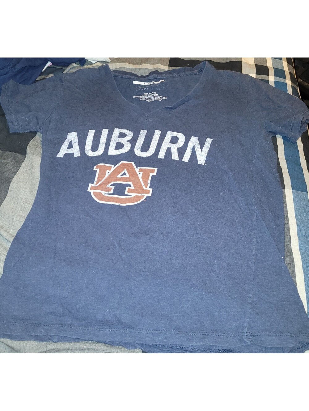 Women's Auburn University AU Navy Blue Graphic T-Shirt XL 100% Cotton